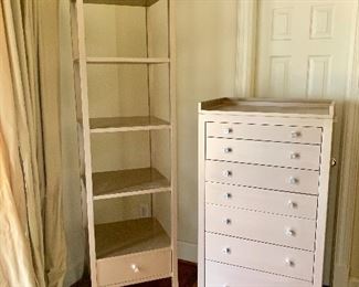 Pair of Narrow Shelves by Baker Furniture and Pair of Chests of Drawers by Baker Furniture