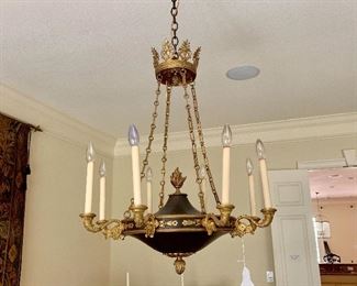 Bronze & Black 8 light Empire style chandelier