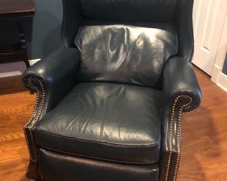 Navy Leather Recliner
