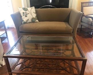 Great Hendredon Coffee Table with Glass Top