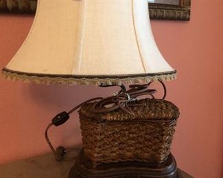 Antique Lamp - made with a fishing basket