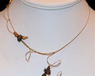 18k Bumble Bee Necklace, magnificent