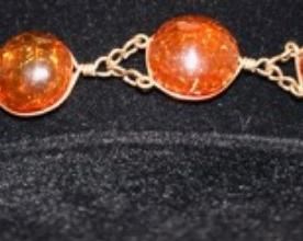 14k Wire & Amber Bracelet
