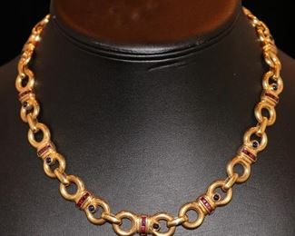 18k Ruby & Sapphire Necklace
