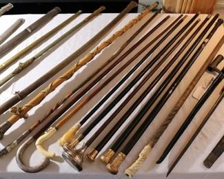 Incredible selection of walking sticks