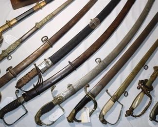 20th and 19th century American, French, and British military swords