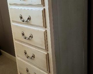 Seven drawer antique white french provincial lingerie chest