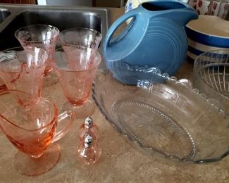 Fiesta pitcher & glassware