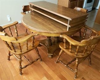 Seven piece Ethan Allen hard rock maple dining set