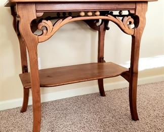 Carved antique lamp table