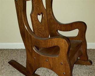 Child's oak rocker