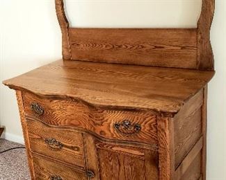 Antique oak wash stand
