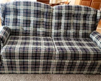 Plaid love seat