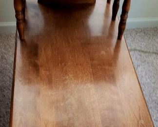 One of a pair early American step end table