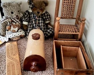 Toys, game, chair, wood boxes & container