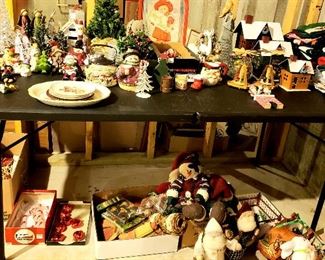 Table of Christmas stuff