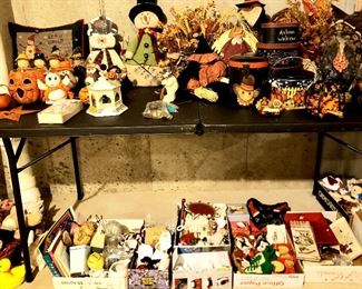 Table of Halloween decor