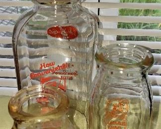 Glass milk bottles