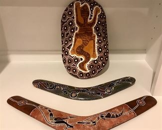 Original Handpainted, signed Boomerangs
