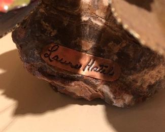 Copper Enamel Sculpture Signed By Laurie H
