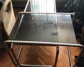 Chrome and Smoke Glass Nesting tables