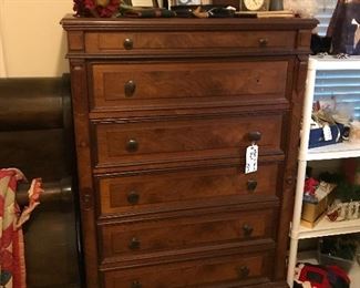 Burled chest of drawers