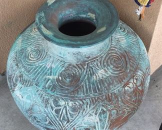 Clay Pot Turquoise Painted