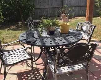 Outdoor Patio Furniture with State of Texas Seal Great Repurpose Piece