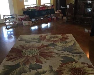Room Size Area Rug, Assorted Books
