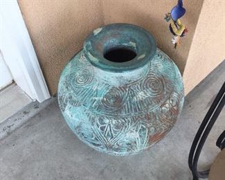 Clay Pot Turquoise Painted