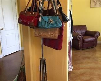 Assorted Name Brand Ladies Purses, Oversized Leather Chair