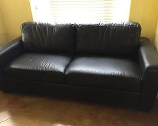 Pleather Black Sofa