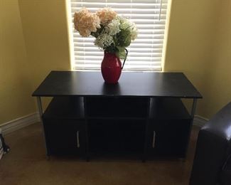 T.V., Stand, Flower Arrangement