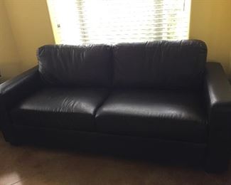 Pleather Black Sofa