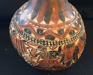 Peruvian Hand Carved Story Gourds
