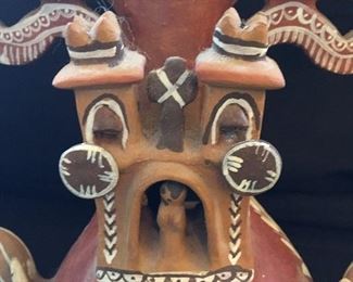 Peruvian Clay Pottery Candle Stand