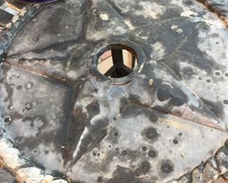 Outdoor Patio Furniture with State of Texas Seal Great Repurpose Piece