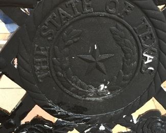 Outdoor Patio Furniture with State of Texas Seal Great Repurpose Piece