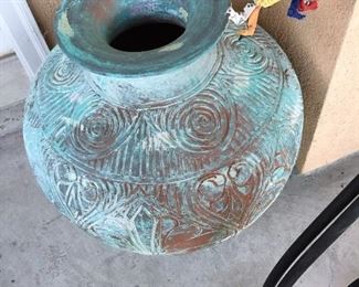 Clay Pot Turquoise Painted