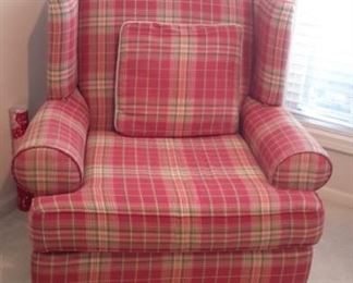 Klaussner Plaid chair and matching accent pillow