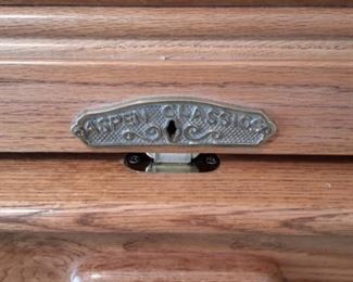 Aspen Classic Solid Oak roll top desk and Oak file cabinet