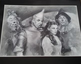 Framed Wizard of Oz poster.