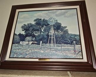 TEXAS ARTIST, B. HERD SIGNED PRINT