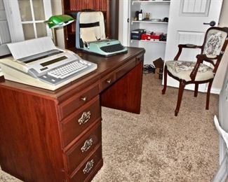 DESK, VINTAGE OLIVETTI TYPEWRITER
