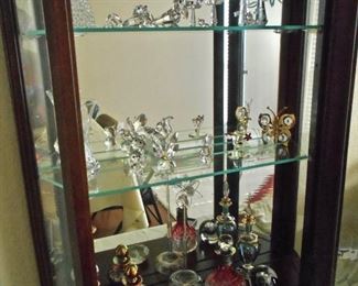 SWAROVSKI CRYSTAL MINIATURES, WALL DISPLAY CABINET