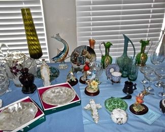 COLORED VINTAGE GLASSWARE PLUS