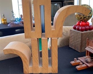 Carved Wood Bookends