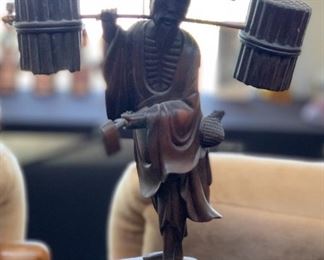 Chinese Fisherman Wood Carving