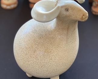 MCM Ceramic Ram Pottery signed