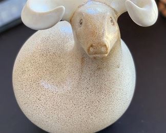 MCM Ceramic Ram Pottery signed